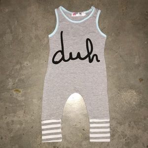 NEW Super Cute baby “DUH” one piece jumpsuit